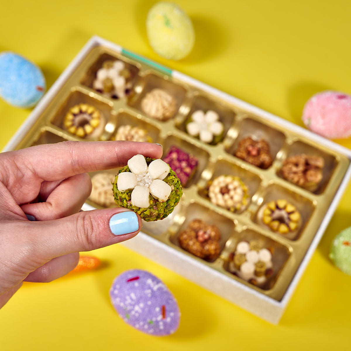 happy easter vegan treats close up 