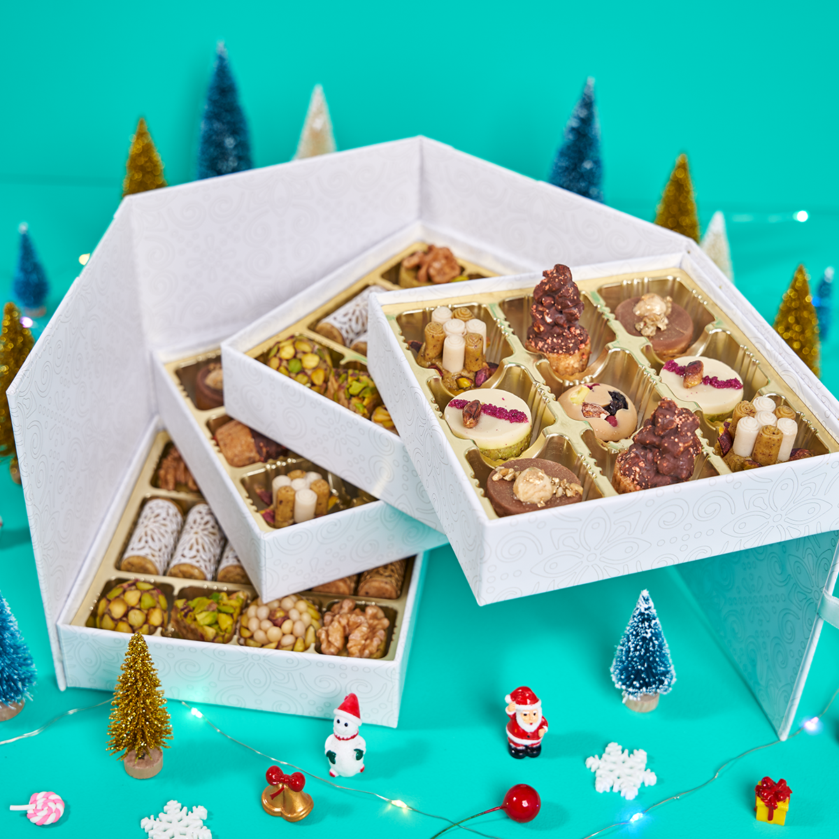 Happy Holidays Gift Box, 46 pc. - Layla's Delicacies